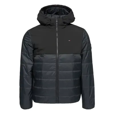 Tommy Hilfiger MIXED MEDIA HOODED Geacă de iarnă pentru bărbați, negru, mărime