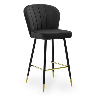 Scaun de bar Shelly negru picioare negru/gold - H97 cm