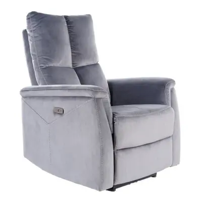 Fotoliu recliner tapitat Neptun Velvet gri - H96