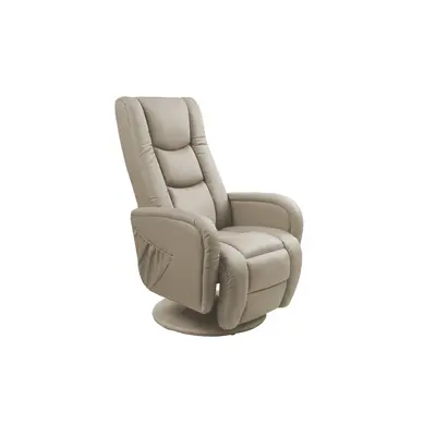 Fotoliu recliner cu functie de masaj Pulsar piele ecologica cappuccino H106 cm