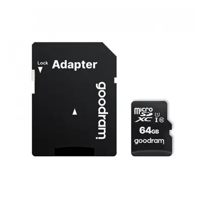 Card de memorie MicroSDXC + Adaptor SD, GOODRAM M1AA-0640R12, 64 GB, Memorie interna USH-I