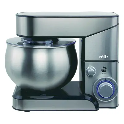 Mixer cu bol inox Voltz V51115F, 1600W, 6 viteze, Bol inox 5L, Tel Carlig Paleta Spatula, Argint