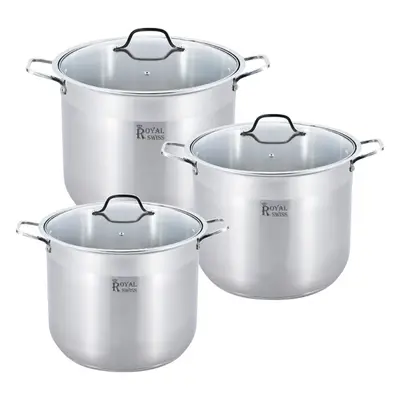 Set oale 6 piese Royal Swiss RS-SP630 32 34, Capacitate 16L 19L 22.5L, Otel inoxidabil