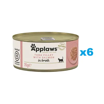 APPLAWS Cat Adult Tuna with Salmon in Broth Conserve mancare pisici, cu ton si somon in sos 6x70