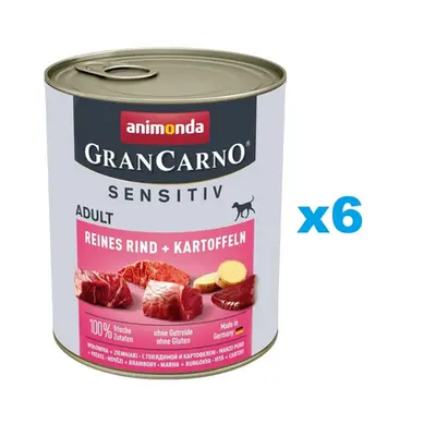 ANIMONDA Grancarno Sensitive Mancare caini adulti sensibili, cu vita si cartofi 6x800 g