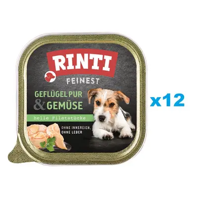 RINTI Feinest Poultry Pure&Vegetables pasare si legume 12x150 g mancare caini