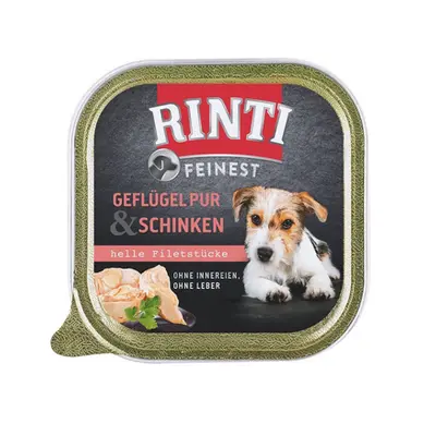 RINTI Feinest Poultry Pure&Ham tava mancare pasare si sunca 150 g pentru caini