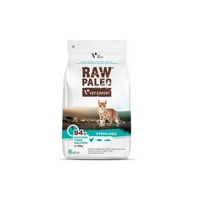 VETEXPERT Raw Paleo Raw Paleo Sterilised Chicken&Tuna&Salmon mancare pentru pisici sterilizate 6