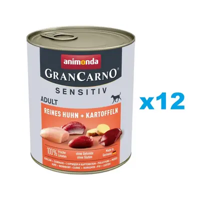 ANIMONDA Grancarno Sensitive Mancare umeda caini sensibili, cu pui si cartofi 12x800 g