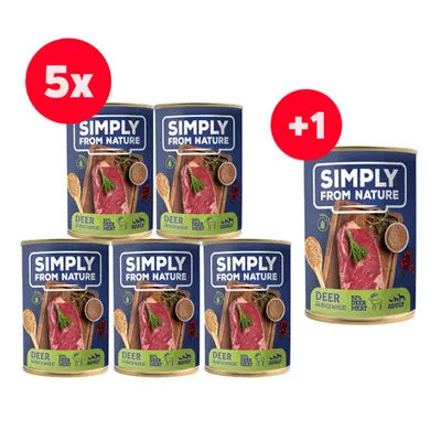 SIMPLY FROM NATURE Mancare umeda pentru caini 5 x 400 g + 400 g GRATIS vanat si hrisca