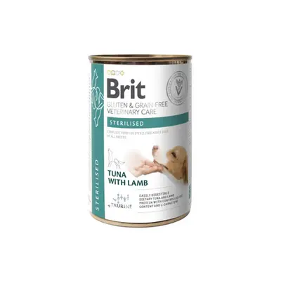 BRIT Grain Free Veterinary Care Sterilised 400 g Hrana umeda caini sterilizati, cu ton cu miel