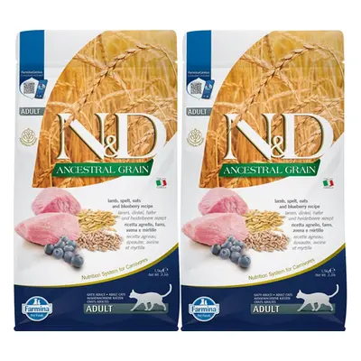 FARMINA N&D Ancrestral Grain Lamb & Blueberry Adult Cat mancare pentru pisici cu miel 2 x 1,5 kg