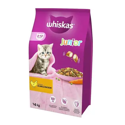 WHISKAS Junior hrana uscata pisici juniori, cu pui 14 kg