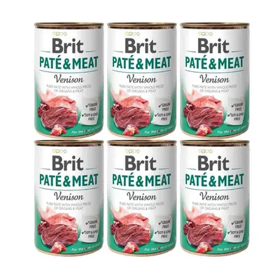 BRIT Pate&Meat venison 6 x 400 g Hrana umeda caini adulti, cu vanat