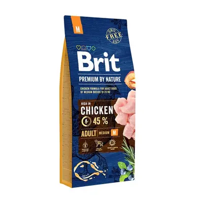 BRIT Premium By Nature Adult Medium M Hrana uscata pentru caini adulti de talie medie, cu pui 15