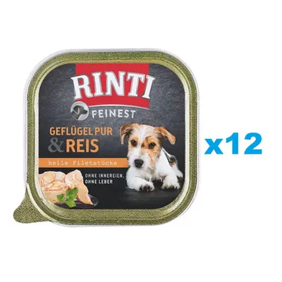 RINTI Feinest Poultry Pure&Rice pasare si orez 12x150 g mancare umeda pentru caini