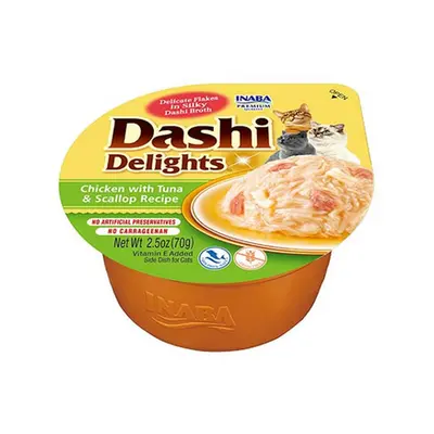 INABA Cat Dashi Delights mancare pisici 70 g pui, ton si scoici