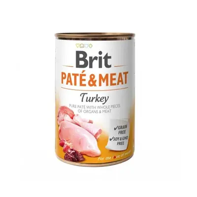 BRIT Pate&Meat turkey 400 g Hrana pentru caini adulti, cu curcan