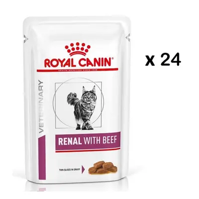 ROYAL CANIN Renal Feline carne de vită 24 x 85 g hrană umedă pentru pisici cu insuficiență renal