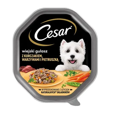 CESAR 14x150 g hrana umeda pentru caini adulti, cu pui, legume si patrunjel