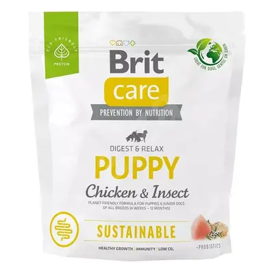 BRIT Care Sustainable Puppy 1 kg Hrana pentru catei, cu pui si insecte