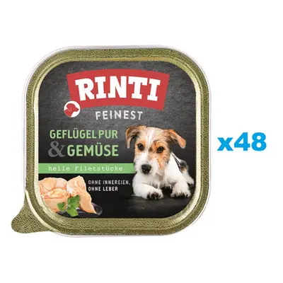 RINTI Feinest Poultry Pure&Vegetables tava mancare pentru caini 48x150 g pasare si legume