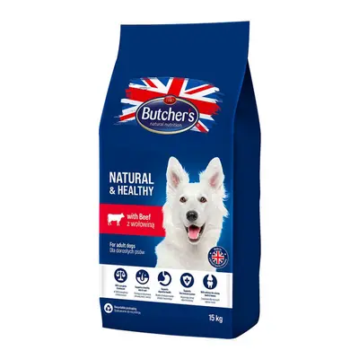 BUTCHER'S Natural&Healthy sac mancare pentru caini, cu vita 15 kg