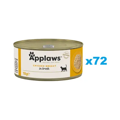 APPLAWS Cat Adult Chicken Breast in Broth 72x156g piept pui in supa, hrana pisici