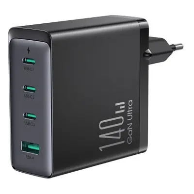 Joyroom Gan Ultra incarcator USB / 3x USB-C 140W + cablu USB-C, negru