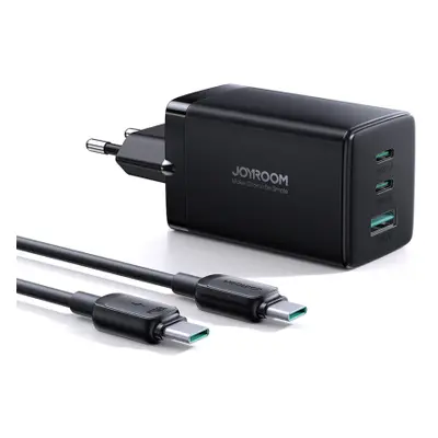 Joyroom TCG01 GaN incarcator USB / 2x USB 65W + cablu USB-C, negru