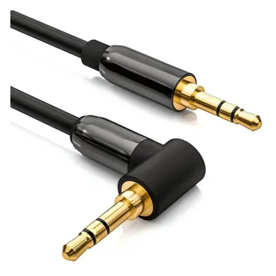 MG Angled audio cablu 3.5mm mini jack M/M 1.5m, negru