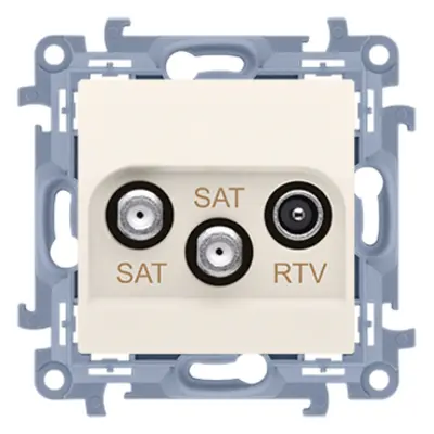 Priza RTV-SAT-SAT, aten. SAT 1-0.5dB,SAT 2-1.5 dB, RTV-0.5 dB, crem