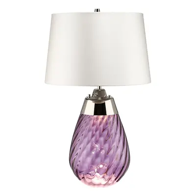 Veioza Lena 2 Light Small Plum Table Lamp with Off-white Shade