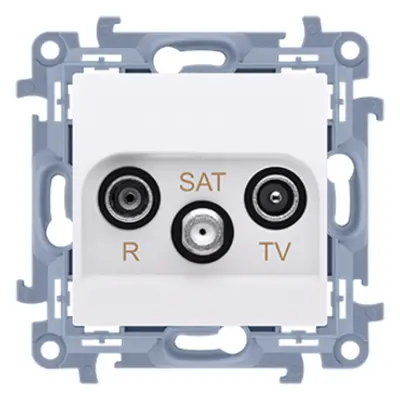 Priza RTV-SAT terminala,aten. R, TV, SAT -1.5dB, alb