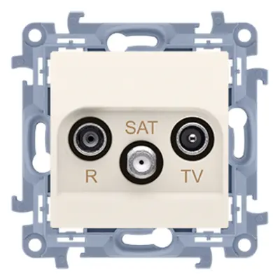 Priza RTV-SAT terminala,aten. R, TV, SAT -1.5dB, crem