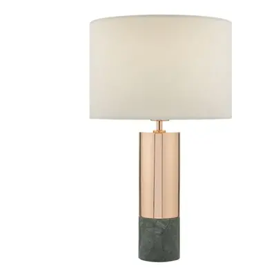 Veioza Digby Table Lamp Copper & Green Marble With Shade