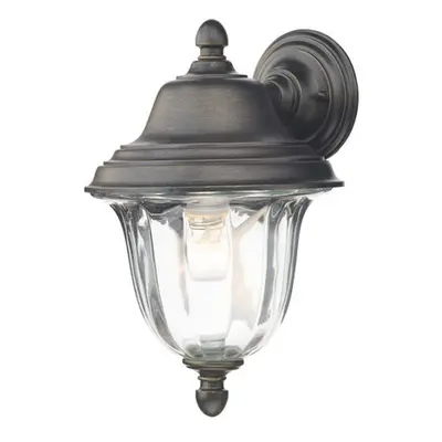 Aplica Aldgate Outdoor Wall Light Black/Gold Glass IP44