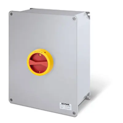 Intrerupator separator\n160A 3P+SN IP65 315x410x150mm K2 IK08 EMERGENCY YELLOW/RED HIGH WIRING C