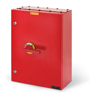 Intrerupator separator\n200A 3P+N IP65 300x500x200mm IK10 EMERGENCY YELLOW/RED FIRE RATED