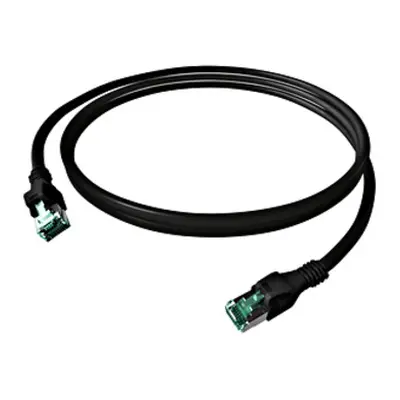 Patchcablu Cat.6a push pull ecranat RJ45 negru ,LS0H, 5m