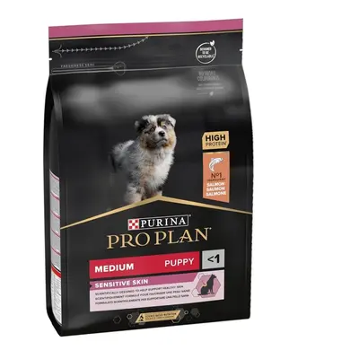 PURINA PRO PLAN PUPPY Sensitive Skin, Talie Medie, Somon, 3 kg