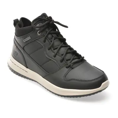 Ghete SKECHERS negre, DELSON, din piele naturala