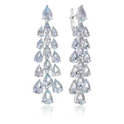 Cercei din aur alb de 14K cu acvamarine de 22.32ct