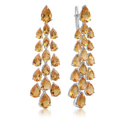 Cercei din aur alb cu citrine de 24.04ct