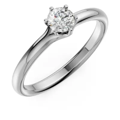 Inel de logodna din aur alb de 18K cu un diamant solitaire de 0.3ct