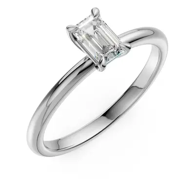 Inel de logodna din aur alb de 18K cu un diamant solitaire de 0.4ct