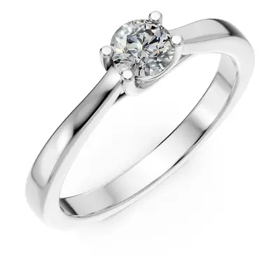 Inel de logodna din aur alb de 18K cu un diamant solitaire de 0.34ct