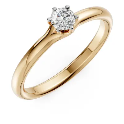 Inel de logodna din aur galben de 18K cu un diamant solitaire de 0.2ct