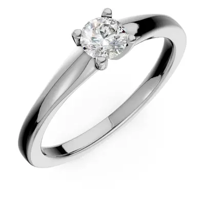 Inel de logodna din aur alb de 18K cu un diamant solitaire de 0.31ct