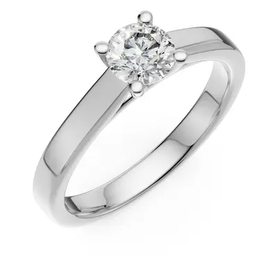 Inel de logodna din aur alb de 18K cu un diamant solitaire de 0.34ct